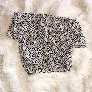 Printed Strapless Crop Top🐆